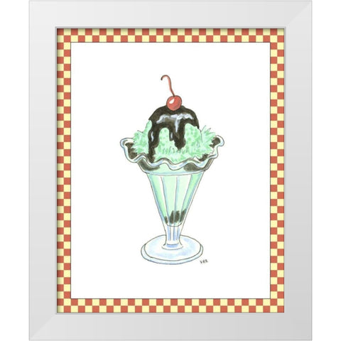 Ice Cream Parlor III White Modern Wood Framed Art Print by Roper, Virginia A.