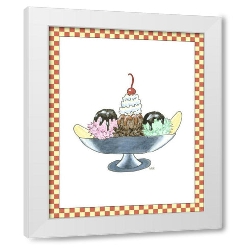Ice Cream Parlor IV White Modern Wood Framed Art Print by Roper, Virginia A.
