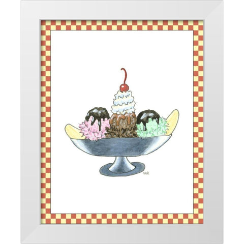 Ice Cream Parlor IV White Modern Wood Framed Art Print by Roper, Virginia A.