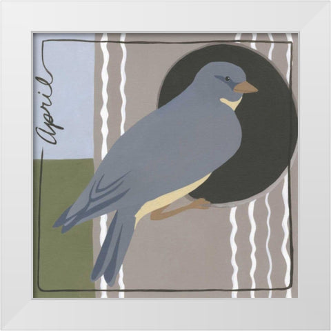 Avian April White Modern Wood Framed Art Print by Meagher, Megan