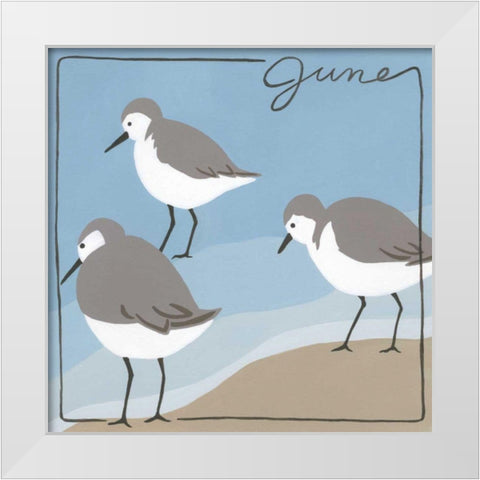Avian June White Modern Wood Framed Art Print by Meagher, Megan