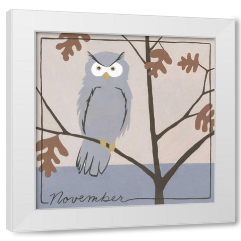 Avian November White Modern Wood Framed Art Print by Meagher, Megan