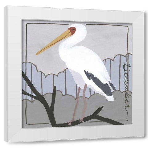 Avian December White Modern Wood Framed Art Print by Meagher, Megan