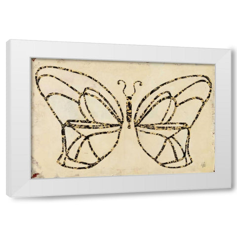 Butterfly Armature White Modern Wood Framed Art Print by Avondet, Natalie