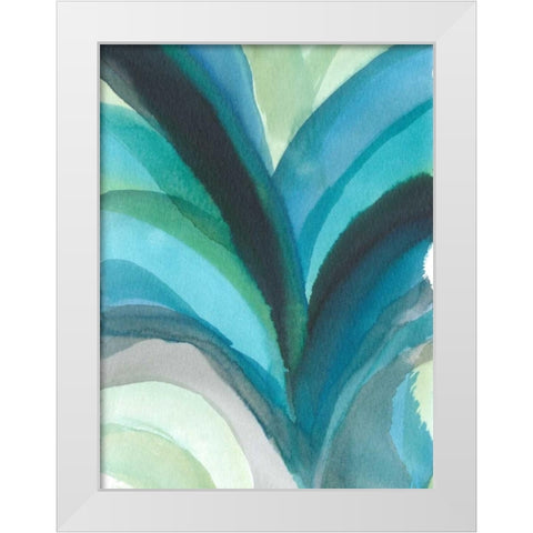 Big Blue Leaf I White Modern Wood Framed Art Print by Fuchs, Jodi