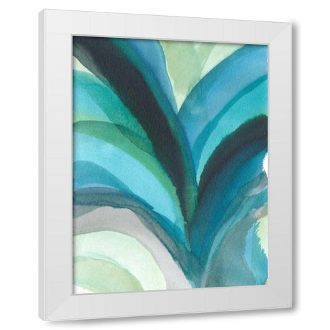 Big Blue Leaf I White Modern Wood Framed Art Print by Fuchs, Jodi