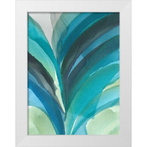 Big Blue Leaf II White Modern Wood Framed Art Print by Fuchs, Jodi