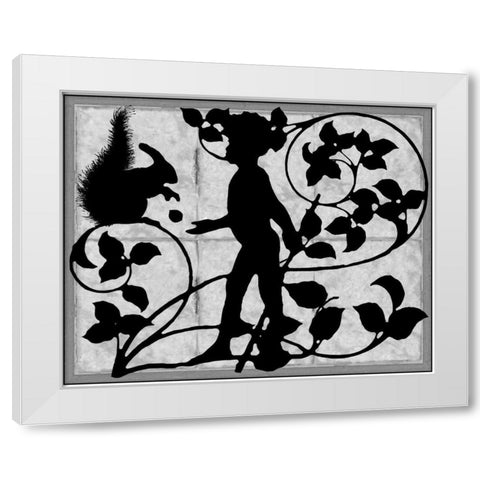 Child Silhouette I White Modern Wood Framed Art Print by Unknown