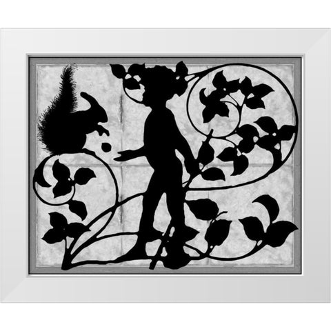 Child Silhouette I White Modern Wood Framed Art Print by Unknown
