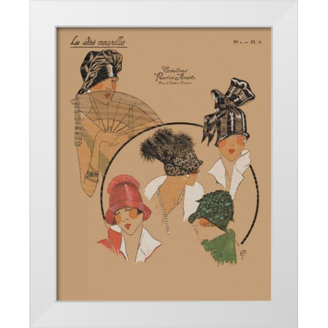 Elegant Chapeau I White Modern Wood Framed Art Print by Unknown