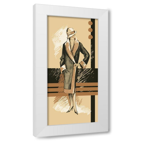 Large Retro Fashion White Modern Wood Framed Art Print by Unkown