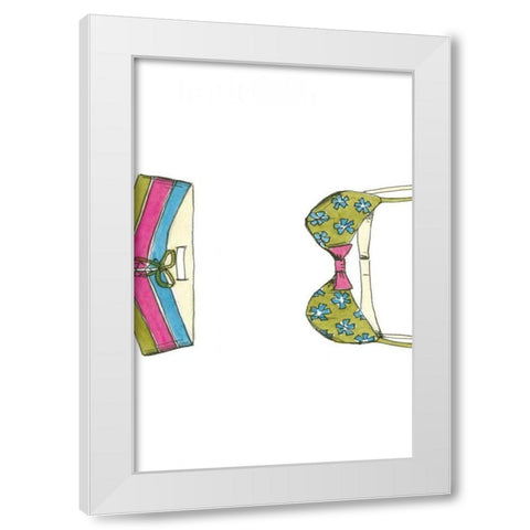 Beach Bikini I White Modern Wood Framed Art Print by Goldberger, Jennifer