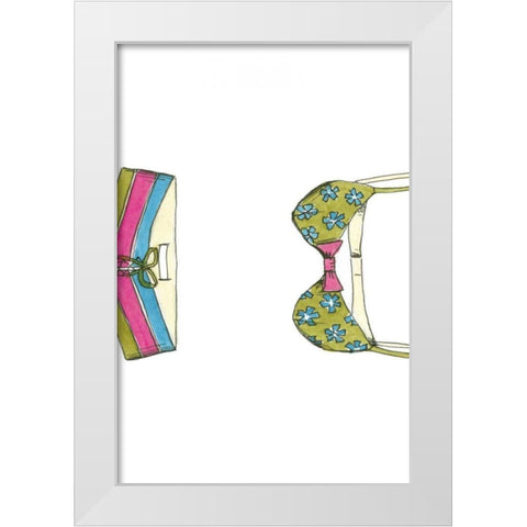 Beach Bikini I White Modern Wood Framed Art Print by Goldberger, Jennifer