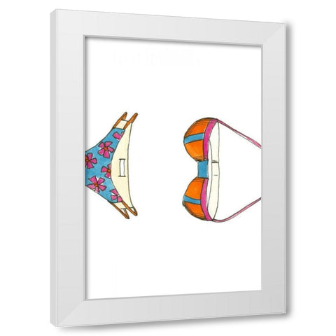 Beach Bikini III White Modern Wood Framed Art Print by Goldberger, Jennifer