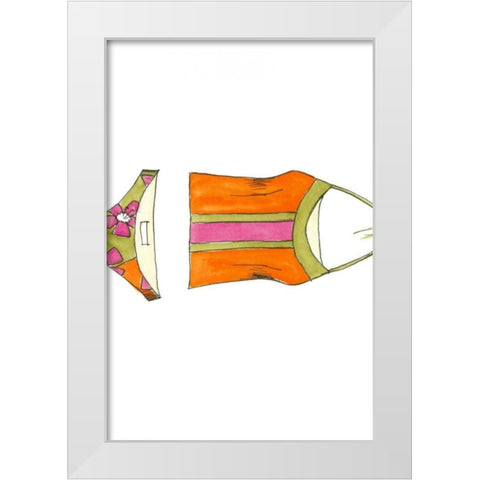 Beach Bikini IV White Modern Wood Framed Art Print by Goldberger, Jennifer