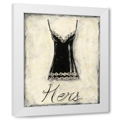Hers- French Lace White Modern Wood Framed Art Print by Zarris, Chariklia