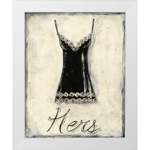 Hers- French Lace White Modern Wood Framed Art Print by Zarris, Chariklia