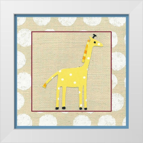 Katherines Giraffe White Modern Wood Framed Art Print by Zarris, Chariklia