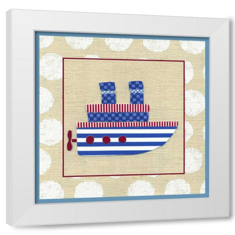 EJs Steamship White Modern Wood Framed Art Print by Zarris, Chariklia