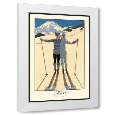 LHiver White Modern Wood Framed Art Print by Barbier, George