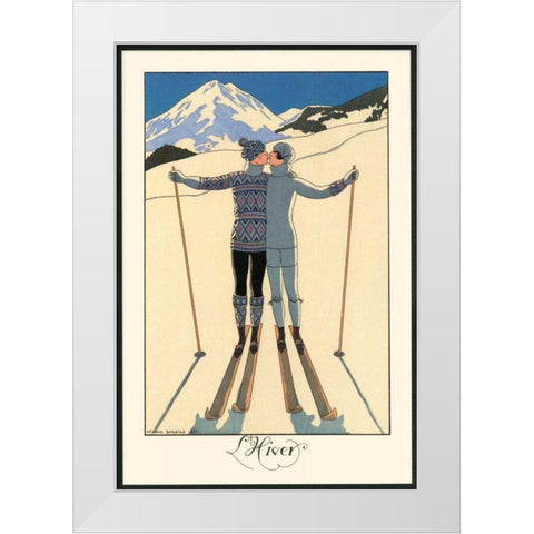 LHiver White Modern Wood Framed Art Print by Barbier, George