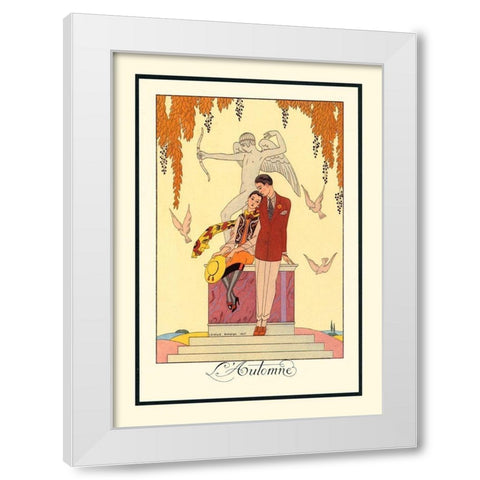 L Automne White Modern Wood Framed Art Print by Barbier, George