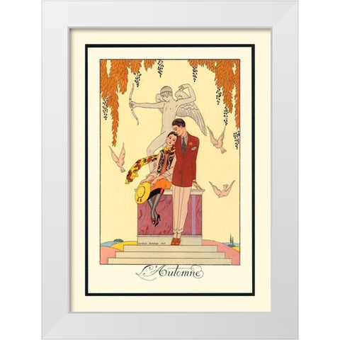 L Automne White Modern Wood Framed Art Print by Barbier, George