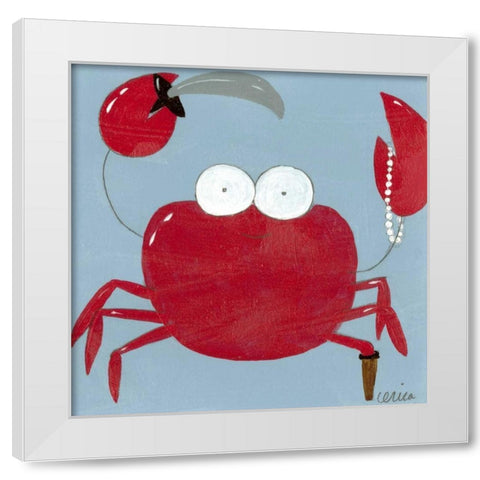 Barnacle Pete White Modern Wood Framed Art Print by Vess, June Erica