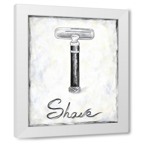 Shave White Modern Wood Framed Art Print by Zarris, Chariklia