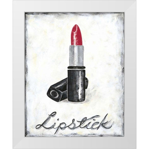 Lipstick White Modern Wood Framed Art Print by Zarris, Chariklia