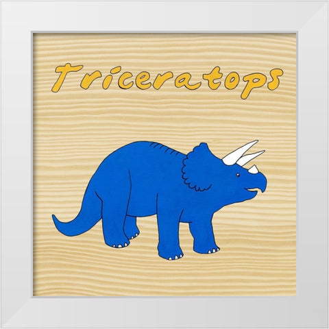Triceratops White Modern Wood Framed Art Print by Meagher, Megan