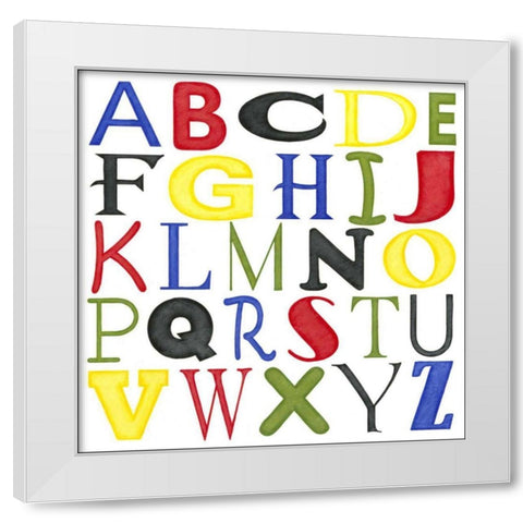 Kids Room Letters White Modern Wood Framed Art Print by Meagher, Megan