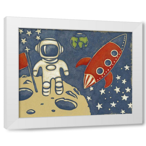 Space Explorer I White Modern Wood Framed Art Print by Zarris, Chariklia