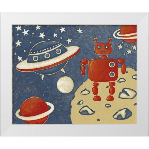 Space Explorer II White Modern Wood Framed Art Print by Zarris, Chariklia