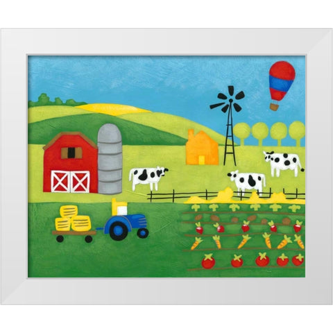 Storybook Farm White Modern Wood Framed Art Print by Zarris, Chariklia