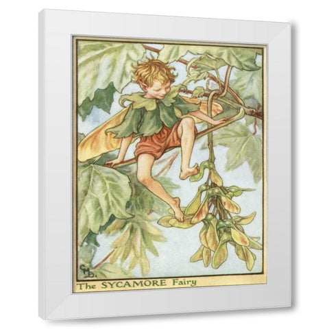 The Sycamore Fairy White Modern Wood Framed Art Print by Vision Studio