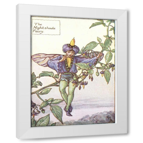 The Nightshade Fairy White Modern Wood Framed Art Print by Vision Studio