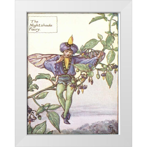 The Nightshade Fairy White Modern Wood Framed Art Print by Vision Studio