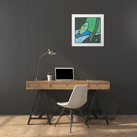 Patchwork Planets III White Modern Wood Framed Art Print by Swinford, Charles