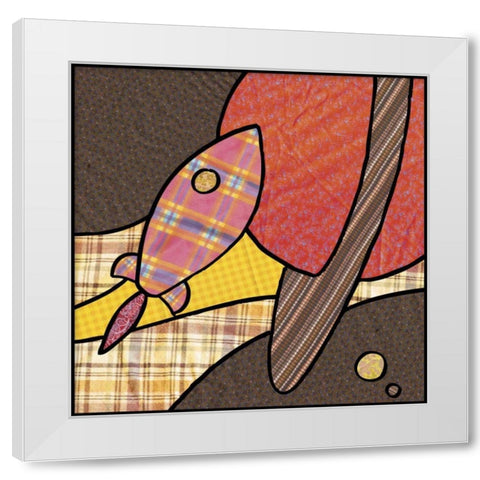 Patchwork Planets IV White Modern Wood Framed Art Print by Swinford, Charles