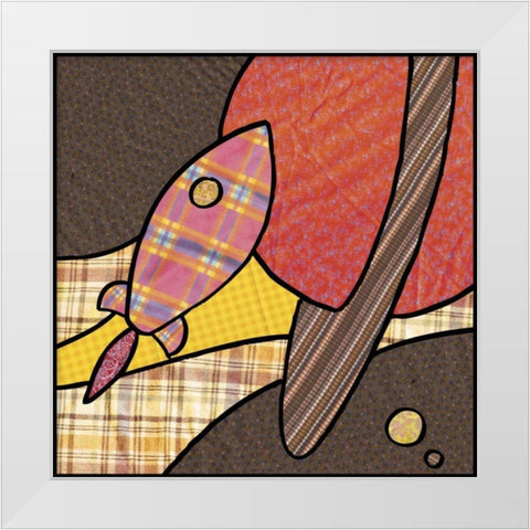Patchwork Planets IV White Modern Wood Framed Art Print by Swinford, Charles