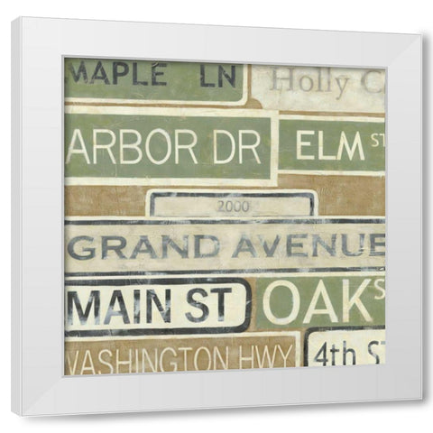 Main Street USA I White Modern Wood Framed Art Print by Zarris, Chariklia