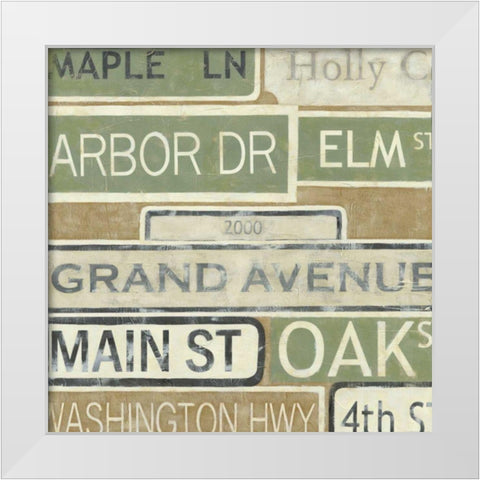 Main Street USA I White Modern Wood Framed Art Print by Zarris, Chariklia