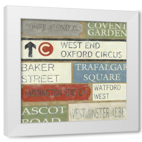 Tour of London White Modern Wood Framed Art Print by Zarris, Chariklia