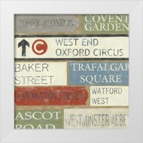 Tour of London White Modern Wood Framed Art Print by Zarris, Chariklia