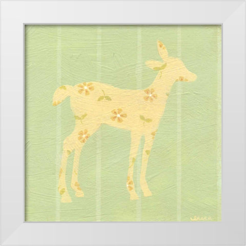 Cottage Cuties I White Modern Wood Framed Art Print by Vess, June Erica