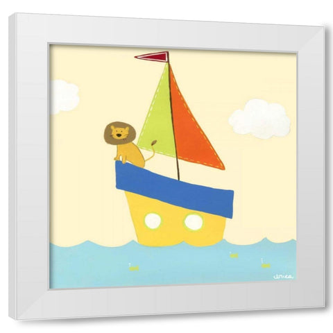 Sailboat Adventure II White Modern Wood Framed Art Print by Vess, June Erica