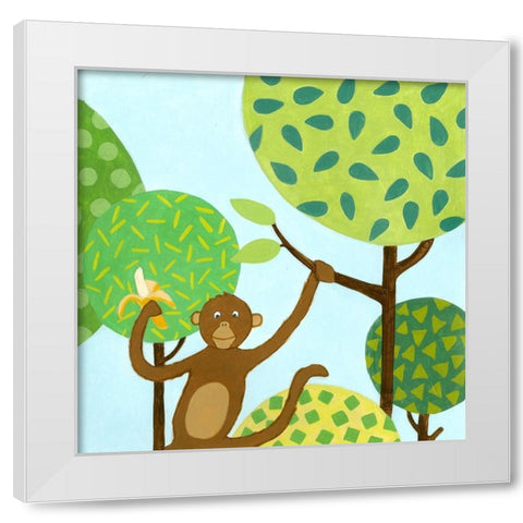 Jungle Fun I White Modern Wood Framed Art Print by Meagher, Megan