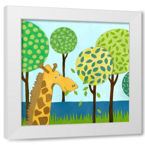 Jungle Fun III White Modern Wood Framed Art Print by Meagher, Megan