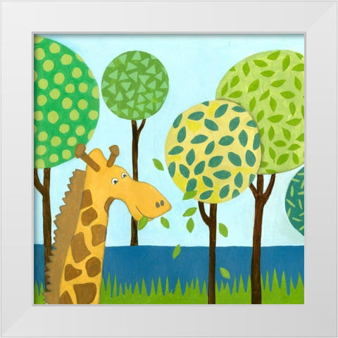 Jungle Fun III White Modern Wood Framed Art Print by Meagher, Megan